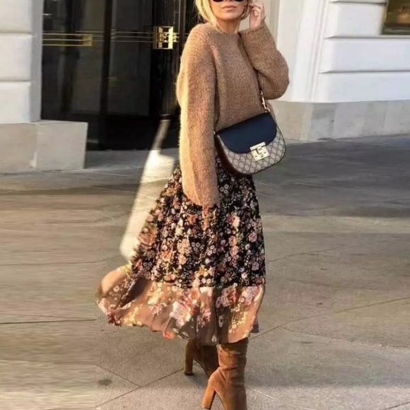 Dresses & Skirts - SOLD OUT Boho Fall Colors Chiffon Long Sleeve Dress